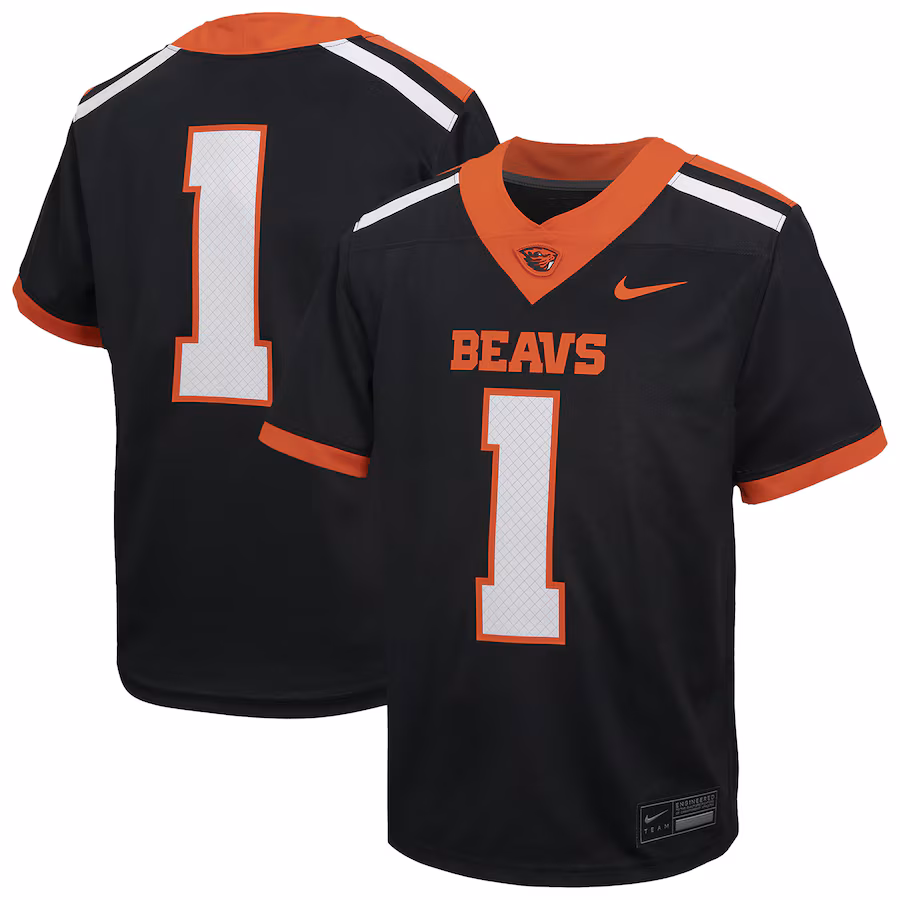 Youth Nike #1 Black Oregon State Beavers Untouchable Football Jersey - Puhuasuan
