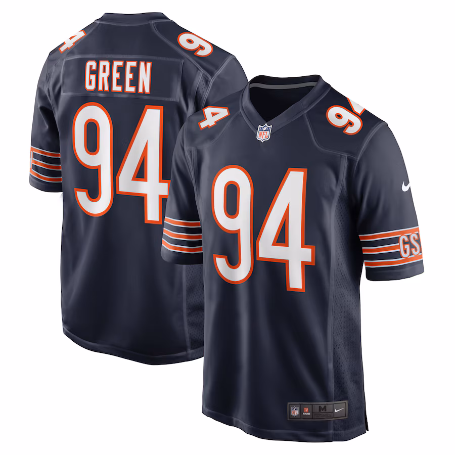Men's Chicago Bears Rasheem Green Nike Navy Game Jersey - Puhuasuan