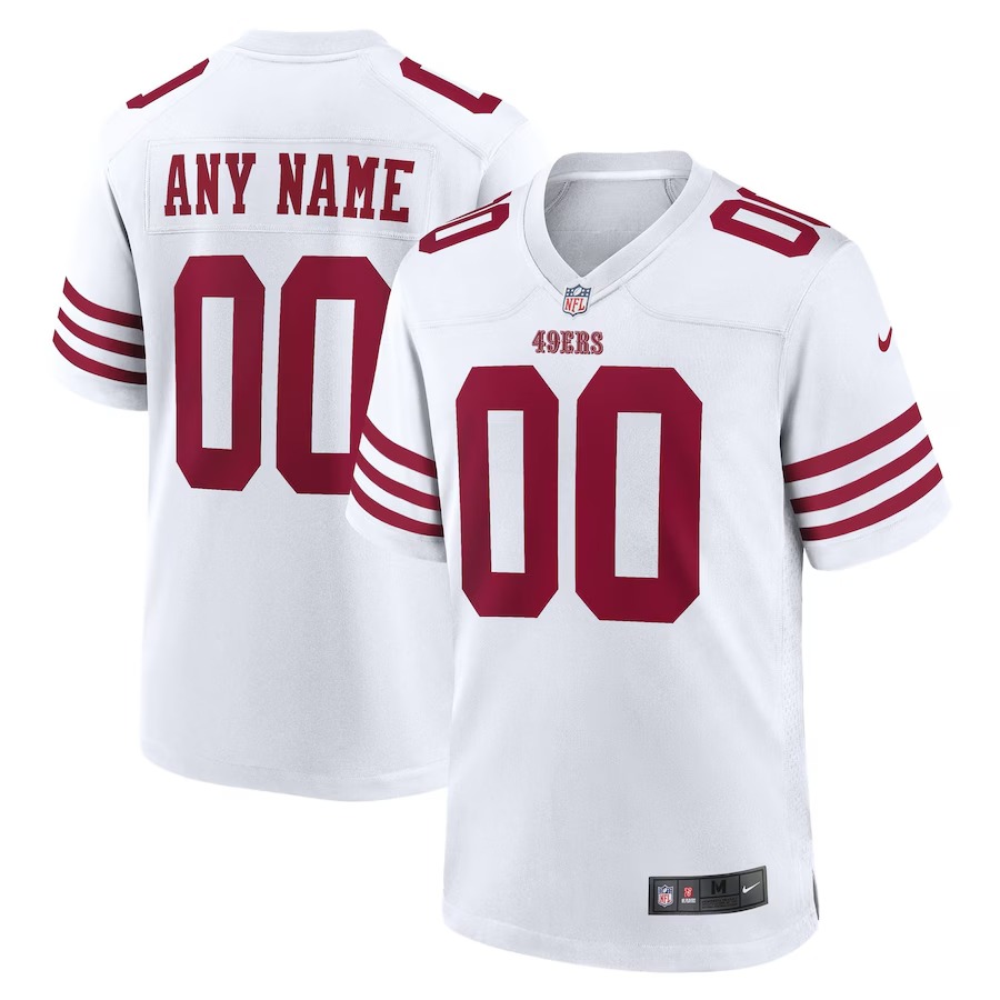 Youth San Francisco 49ers Nike White Game Custom Jersey - Puhuasuan