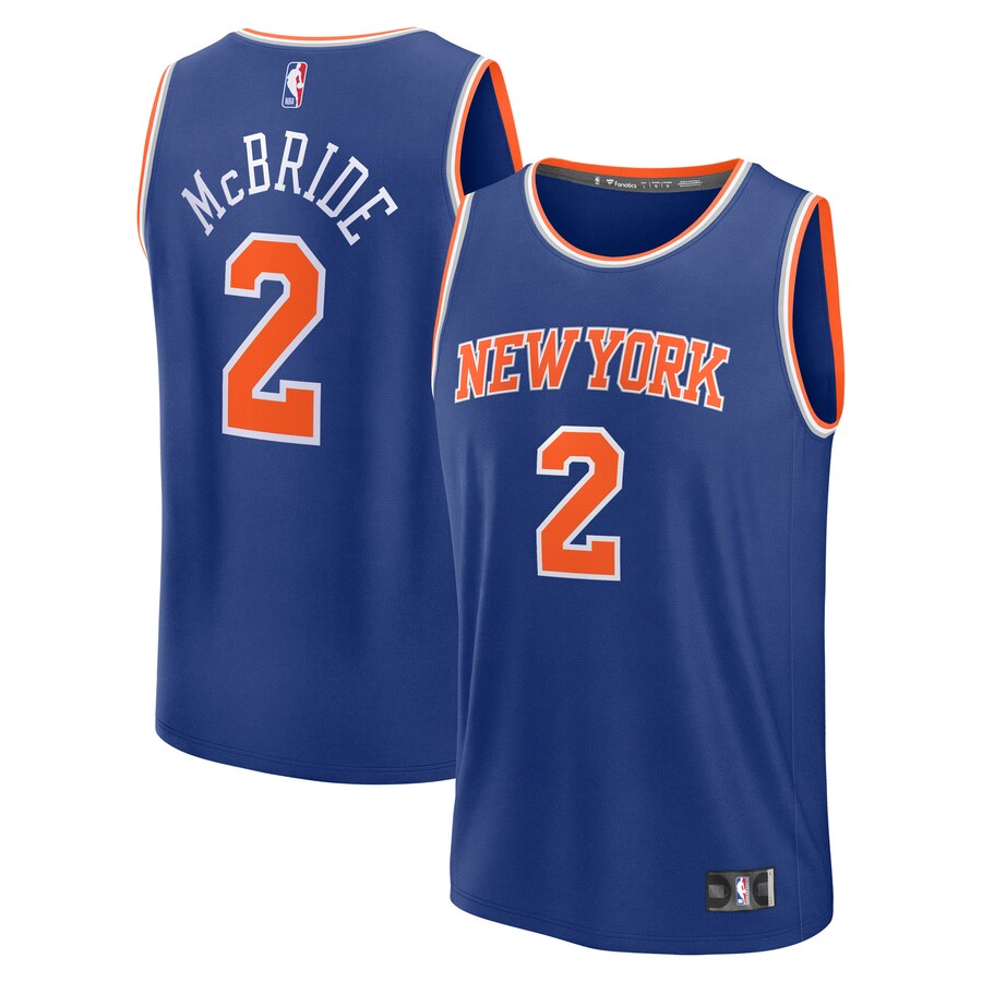 Men's New York Knicks Miles McBride Fanatics Blue Fast Break Replica Player Jersey - Icon Edition - Puhuasuan
