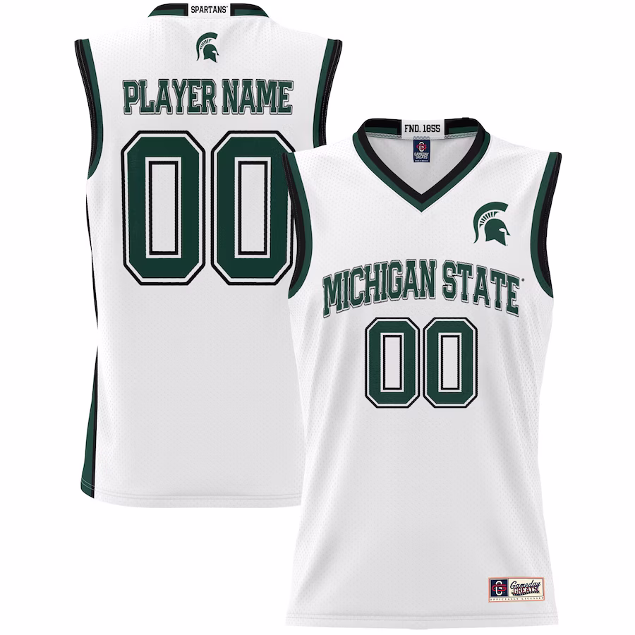 Michigan State Spartans GameDay Greats Unisex  Lightweight NIL Pick-A-Player Basketball Jersey - White - Puhuasuan
