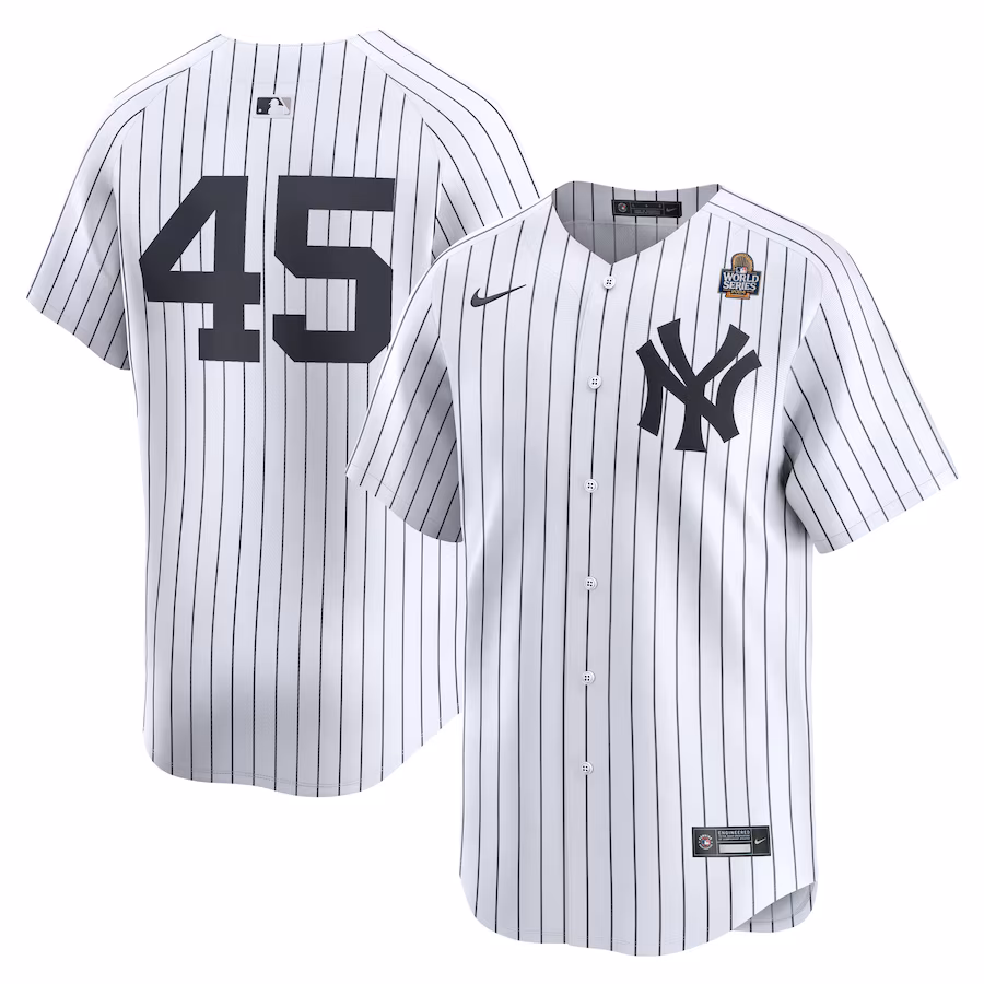 Men's New York Yankees Gerrit Cole Nike White 2024 World Series Limited Player Jersey - Puhuasuan