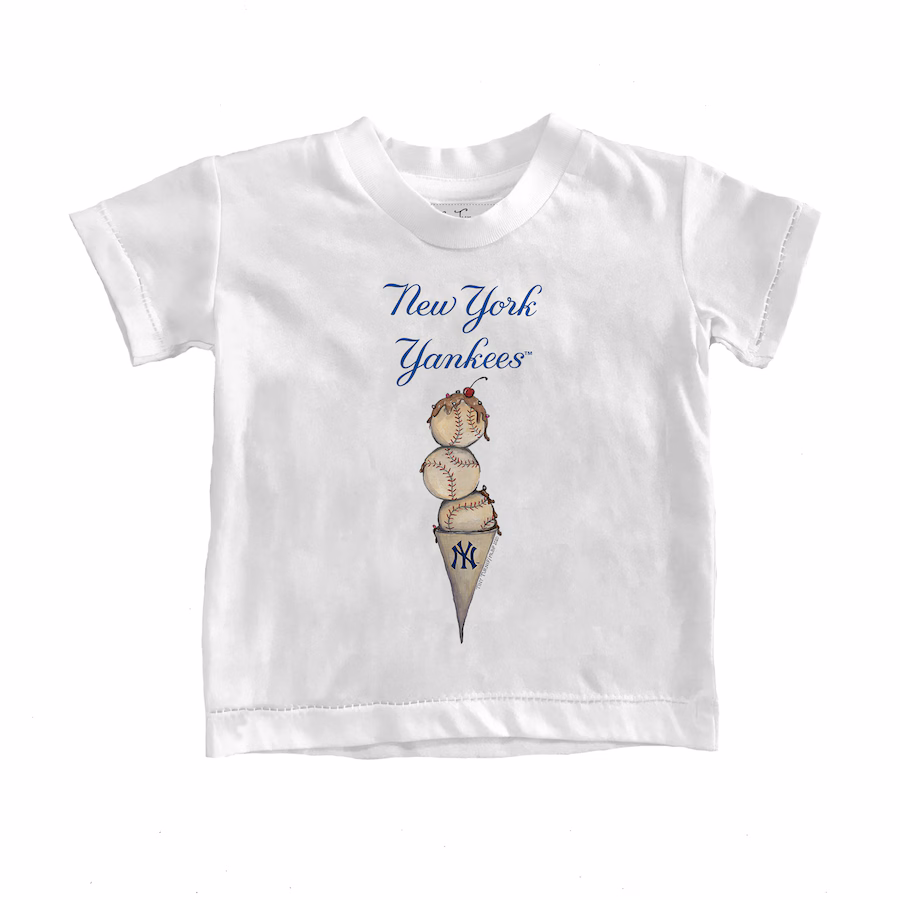 Youth New York Yankees Tiny Turnip White Triple Scoop T-Shirt - Puhuasuan