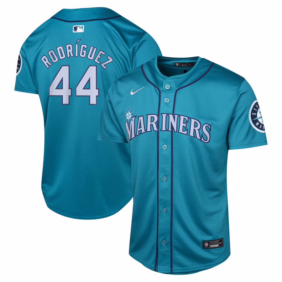 Youth Seattle Mariners Julio Rodríguez Nike Aqua Alternate Limited Player Jersey - Puhuasuan