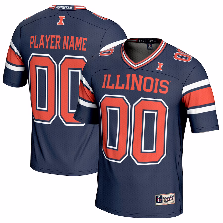 Illinois Fighting Illini GameDay Greats Youth NIL Pick-A-Player Football Jersey - Navy - Puhuasuan