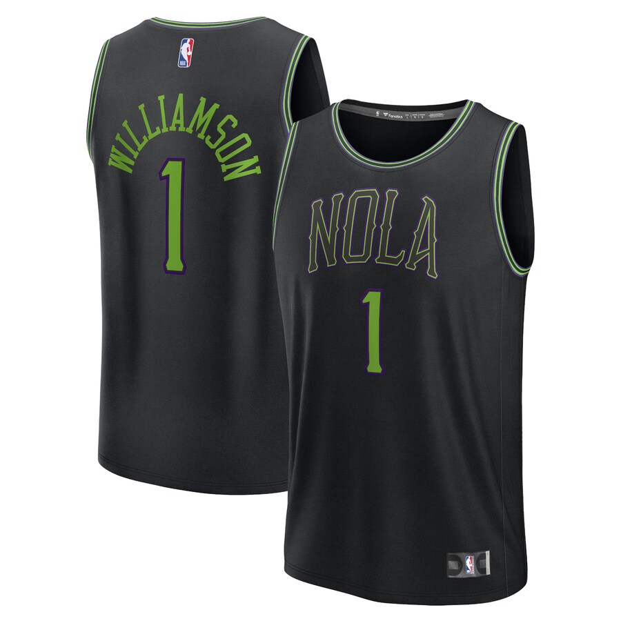 Men's New Orleans Pelicans Zion Williamson Fanatics Black Fast Break Jersey - City Edition - Puhuasuan