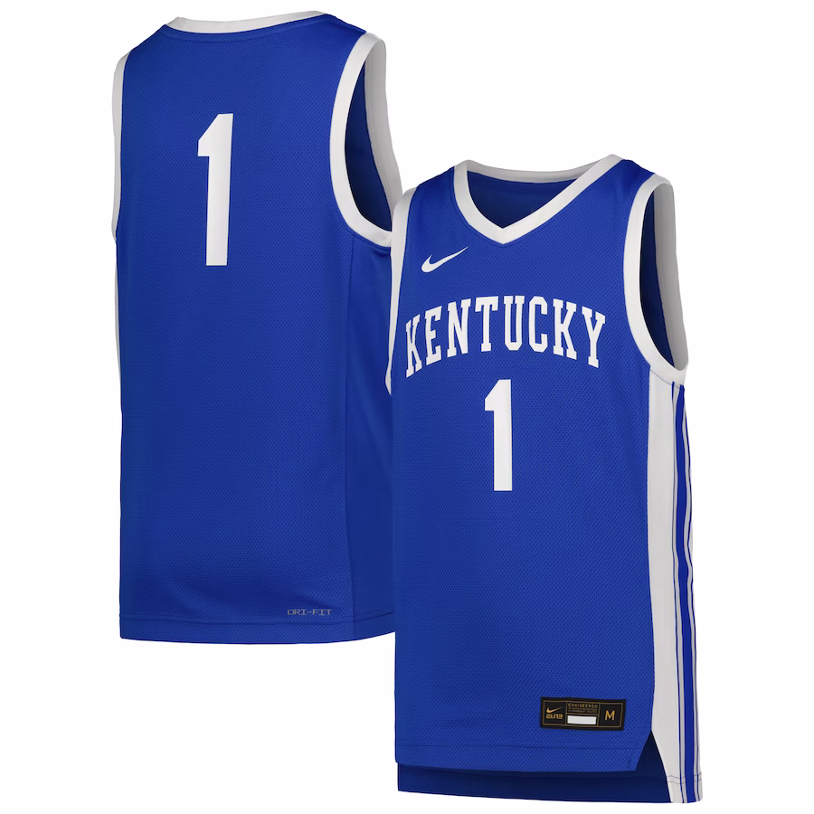 #1 Kentucky Wildcats Nike Youth Icon Replica Basketball Jersey - Royal - Puhuasuan