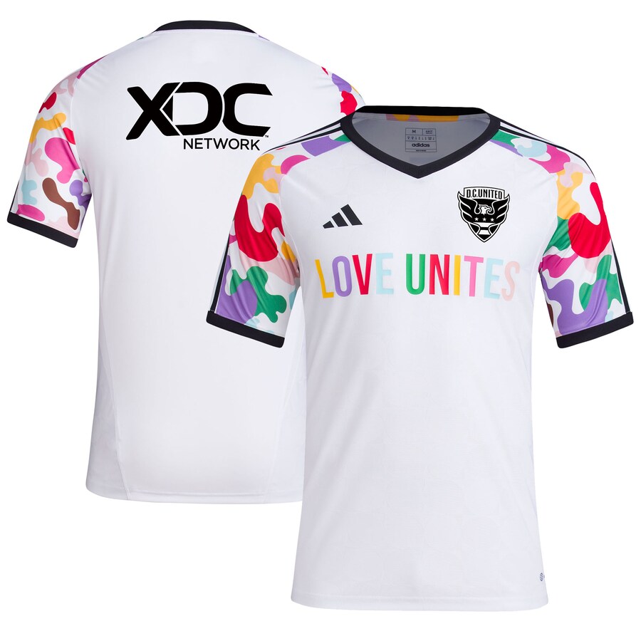 Men's D.C. United  adidas White 2023 Pride Pre-Match Top - Puhuasuan