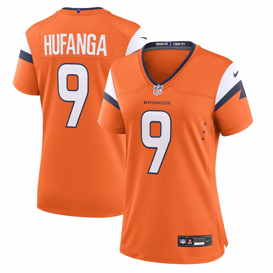 Women's Denver Broncos Talanoa Hufanga Nike  Orange Team Game Jersey - Puhuasuan