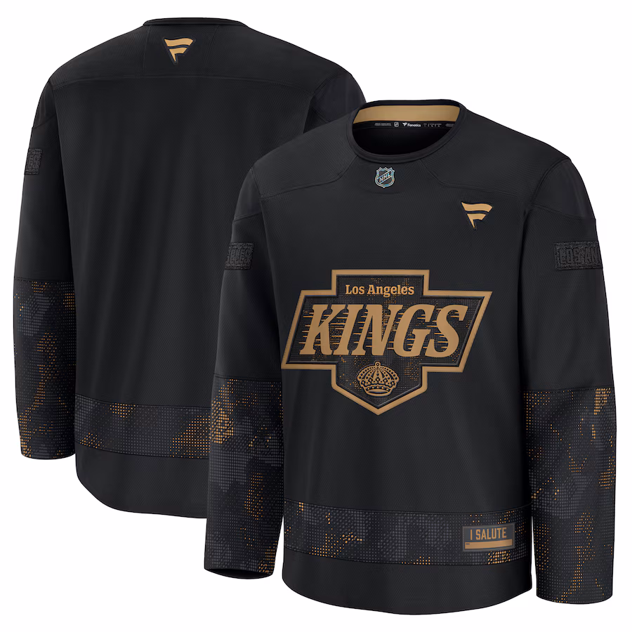 Men's Los Angeles Kings Fanatics Black 2024 Military Appreciation Practice Jersey - Puhuasuan