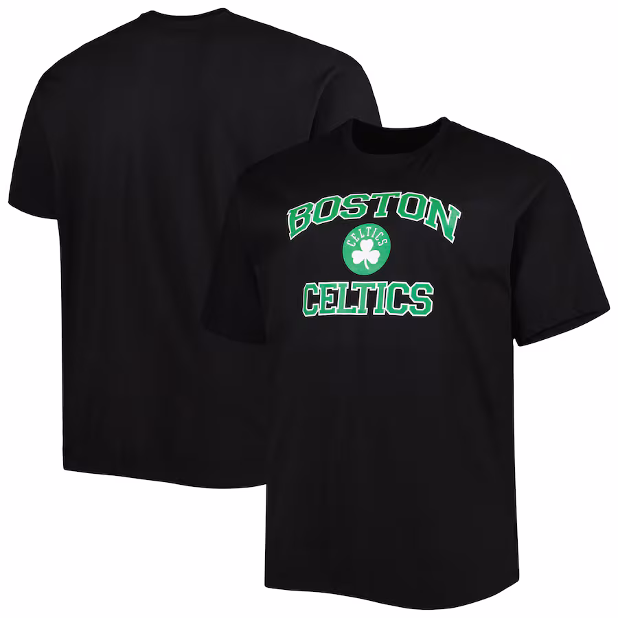 Men's Boston Celtics Black Big & Tall Heart & Soul T-Shirt - Puhuasuan