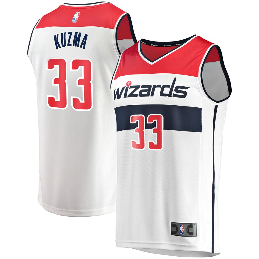 Men's Washington Wizards Kyle Kuzma Fanatics White Fast Break Replica Jersey - Association Edition - Puhuasuan