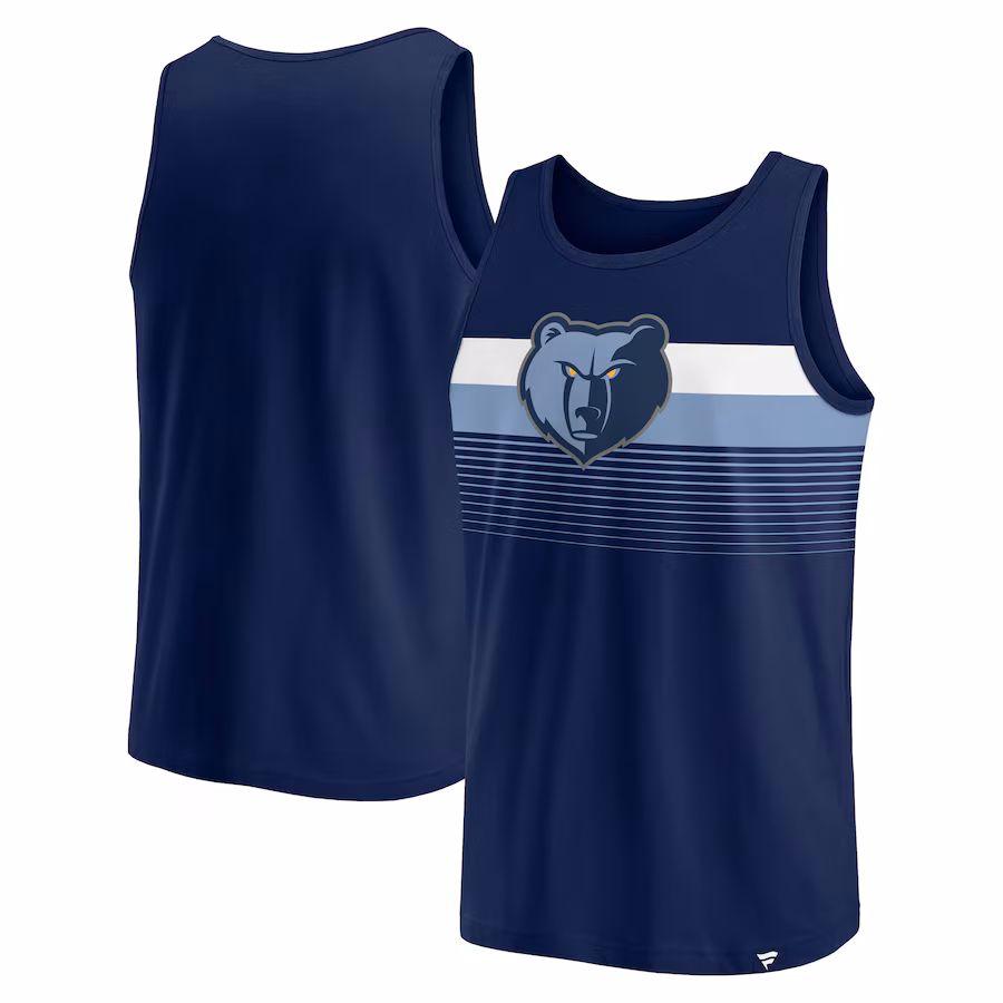 Men's Memphis Grizzlies Fanatics Navy Wild Game Tank Top - Puhuasuan