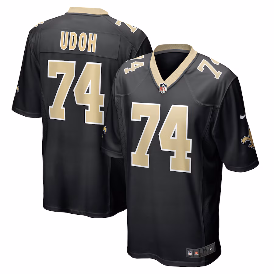 Men's New Orleans Saints Olisaemeka Udoh Nike Black Game Jersey - Puhuasuan