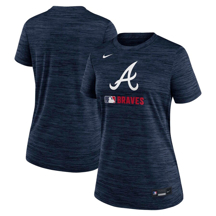 Women's Atlanta Braves Nike Navy Authentic Collection Velocity Performance T-Shirt - Puhuasuan