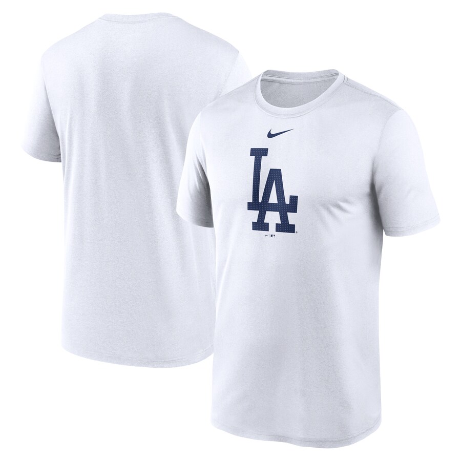 Men's Los Angeles Dodgers Nike White Legend Fuse Large Logo Performance T-Shirt - Puhuasuan