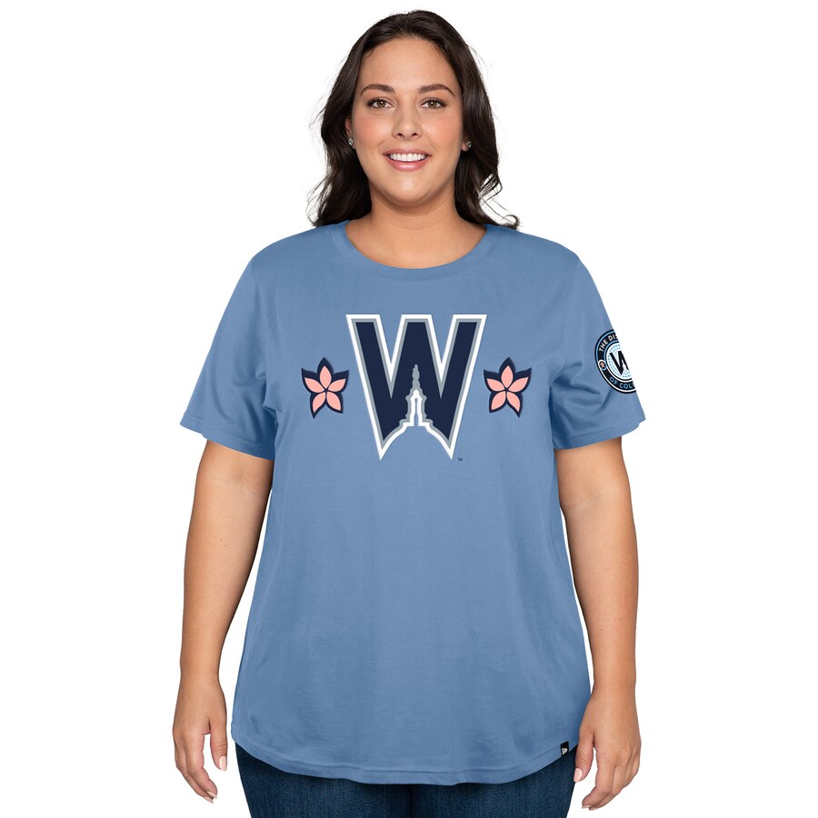 Women's Washington Nationals New Era Powder Blue 2025 City Connect Plus Size T-Shirt - Puhuasuan