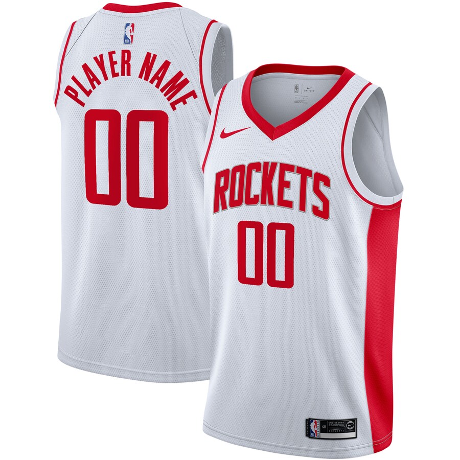 Men's Houston Rockets Nike White 2020/21 Swingman Custom Jersey - Association Edition - Puhuasuan