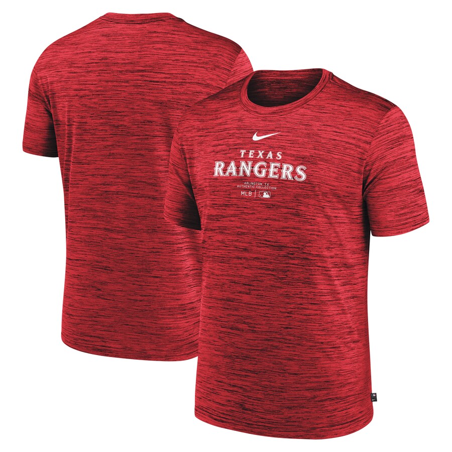 Men's Texas Rangers Nike Red Authentic Collection Velocity Performance Practice T-Shirt - Puhuasuan