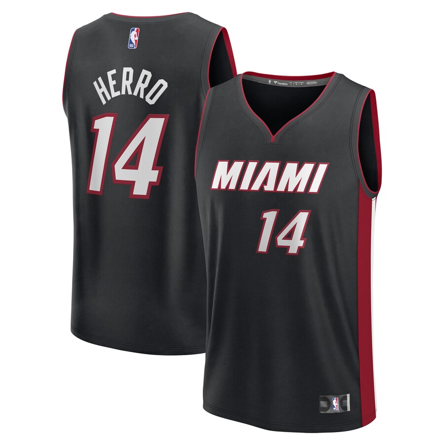 Men's Miami Heat Tyler Herro Fanatics Black Fast Break Replica Player Jersey - Icon Edition - Puhuasuan