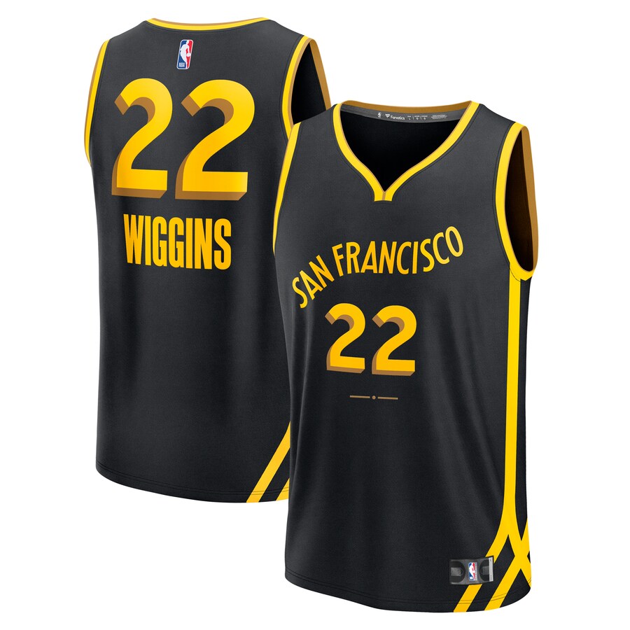 Men's Golden State Warriors Andrew Wiggins Fanatics Black Fast Break Jersey - City Edition - Puhuasuan