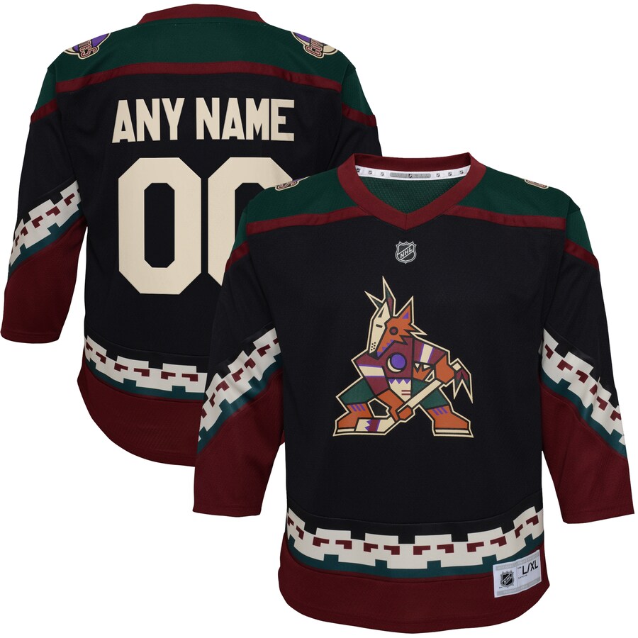 Youth Arizona Coyotes Black 2021/22 Home Replica Custom Jersey - Puhuasuan