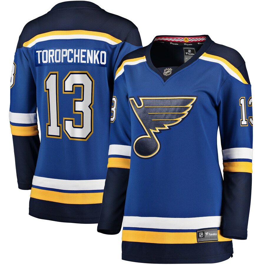 Women's St. Louis Blues Alexey Toropchenko Fanatics Branded Blue Home Breakaway Player Jersey - Puhuasuan