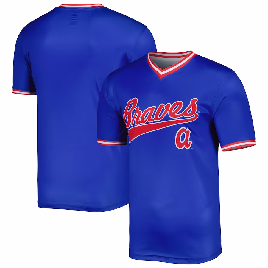 Men's Atlanta Braves Stitches Royal Cooperstown Collection Team Jersey - Puhuasuan