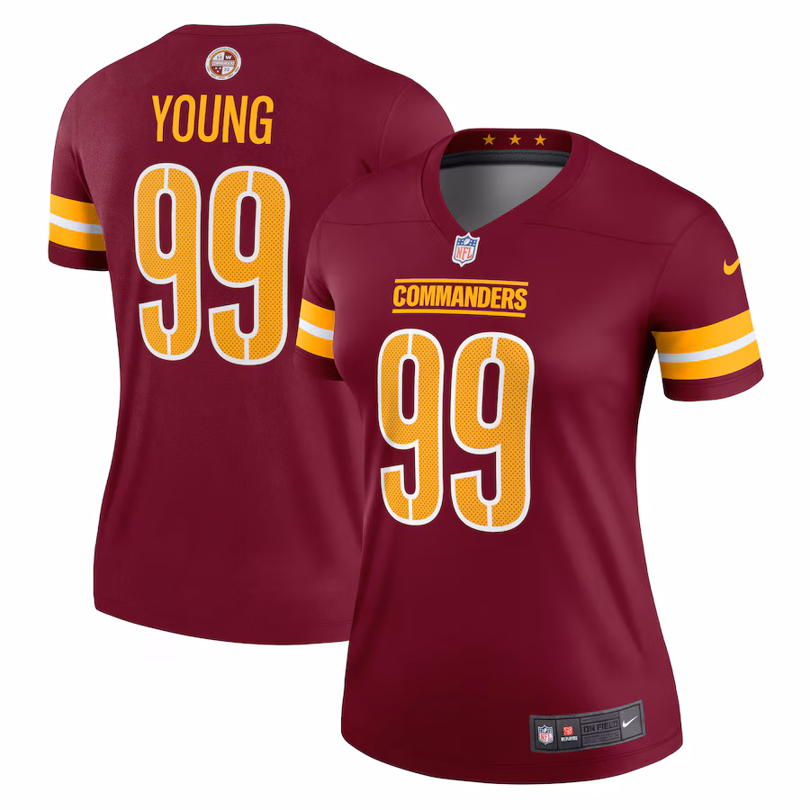 Women's Washington Commanders Chase Young Nike Burgundy Legend Player Performance Top - Puhuasuan