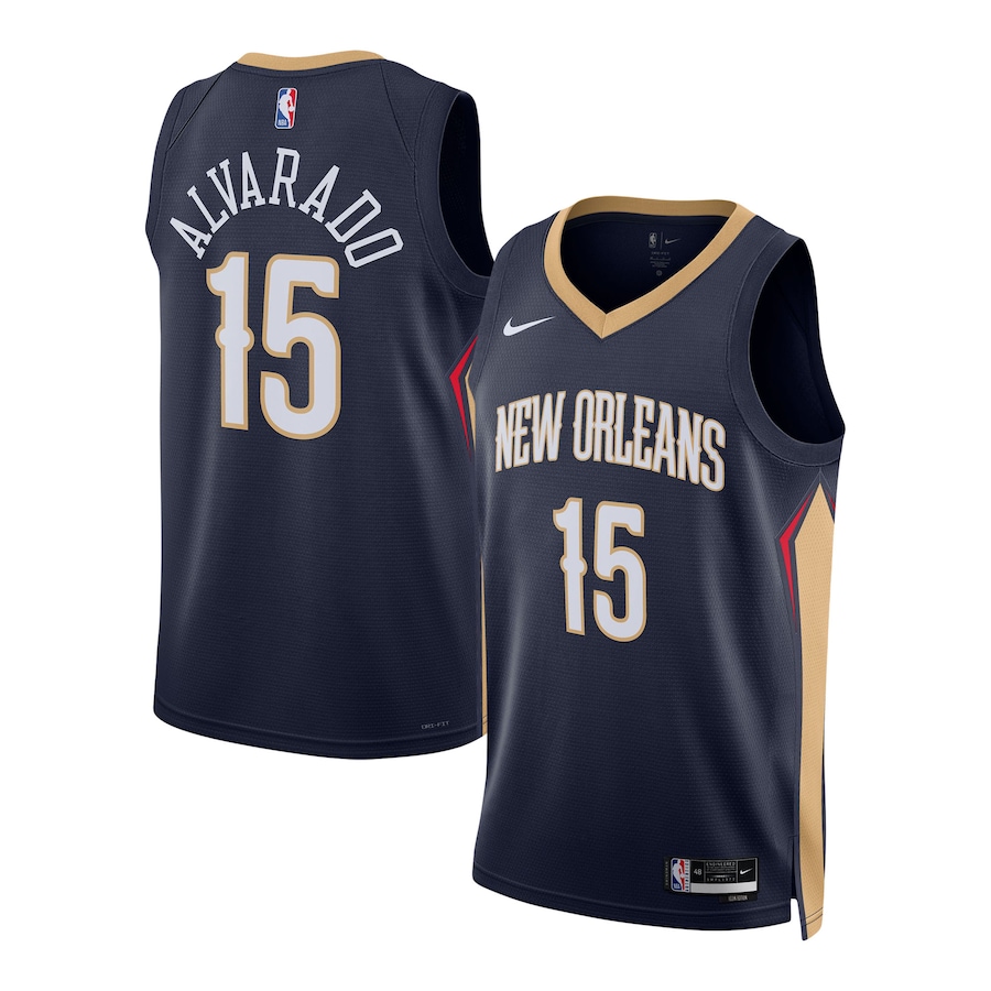 Unisex New Orleans Pelicans Jose Alvarado Nike Navy Swingman Jersey - Icon Edition - Puhuasuan
