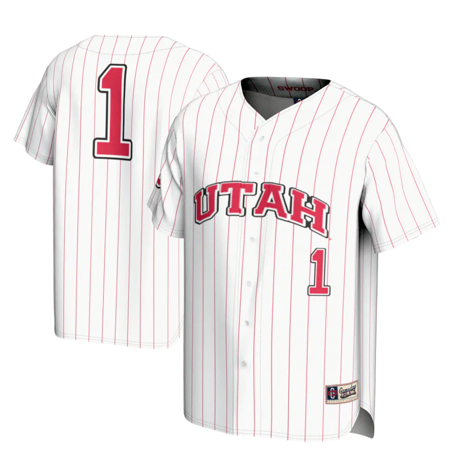 #1 Utah Utes GameDay Greats Lightweight Baseball Fashion Jersey - White - Puhuasuan
