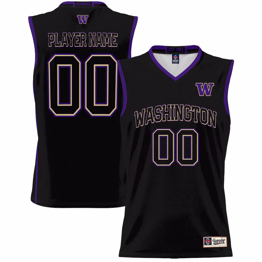 Washington Huskies GameDay Greats Youth NIL Pick-A-Player Lightweight Basketball Jersey - Black - Puhuasuan