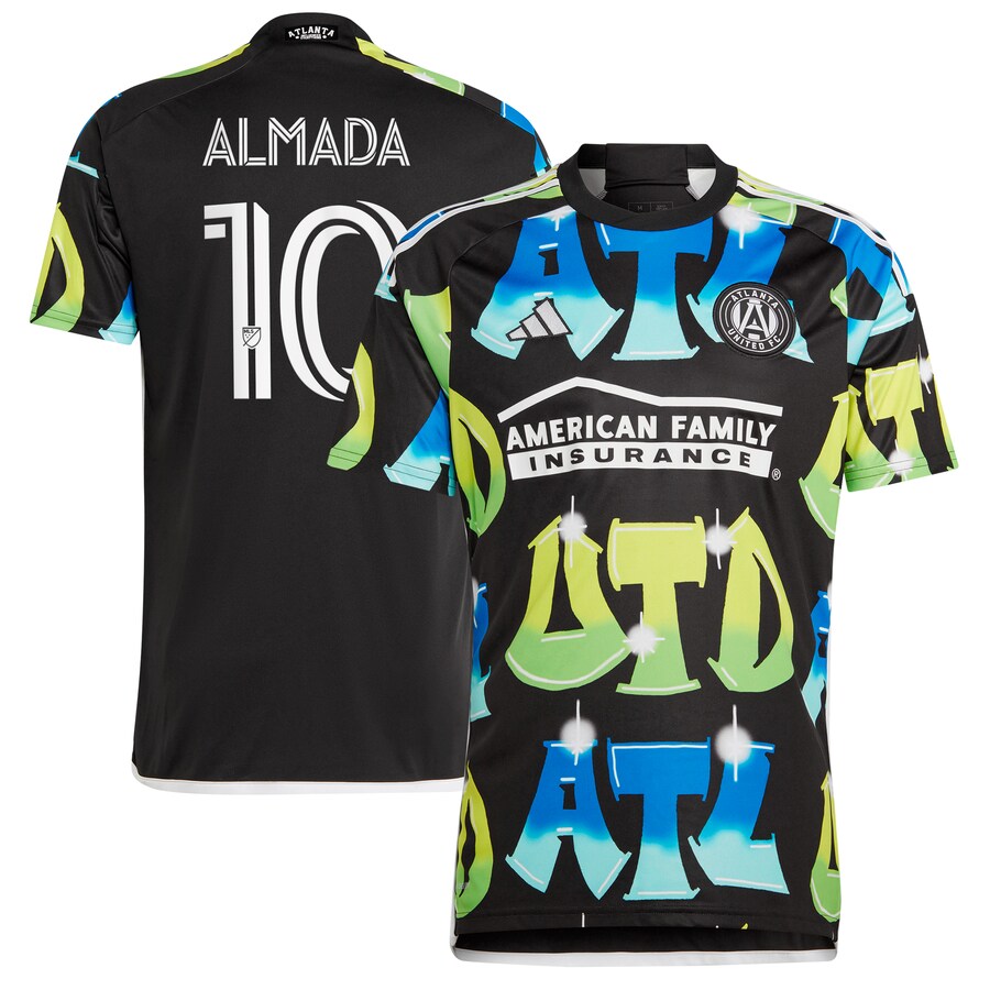 Men's Atlanta United FC Thiago Almada adidas Black 2023 The 404 Replica Player Jersey - Puhuasuan