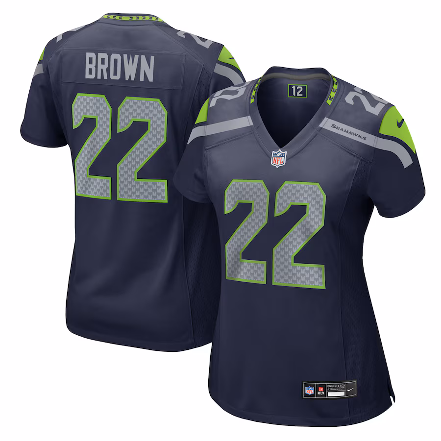 Women's Seattle Seahawks Tre Brown Nike College Navy Team Game Jersey - Puhuasuan