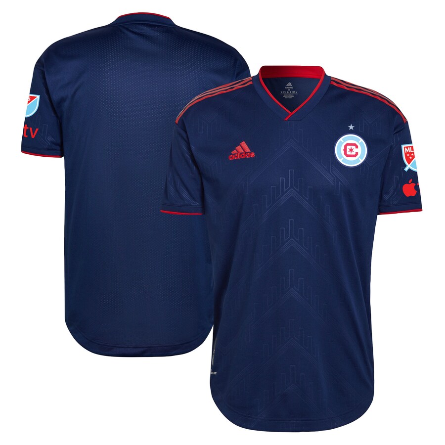 Men's Chicago Fire adidas Blue 2023 Water Tower Kit Authentic Jersey - Puhuasuan