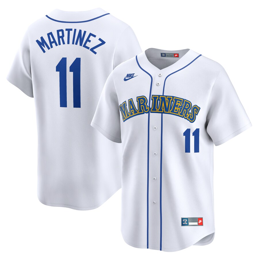 Men's Seattle Mariners Edgar Martinez Nike White Throwback Cooperstown Limited Jersey - Puhuasuan
