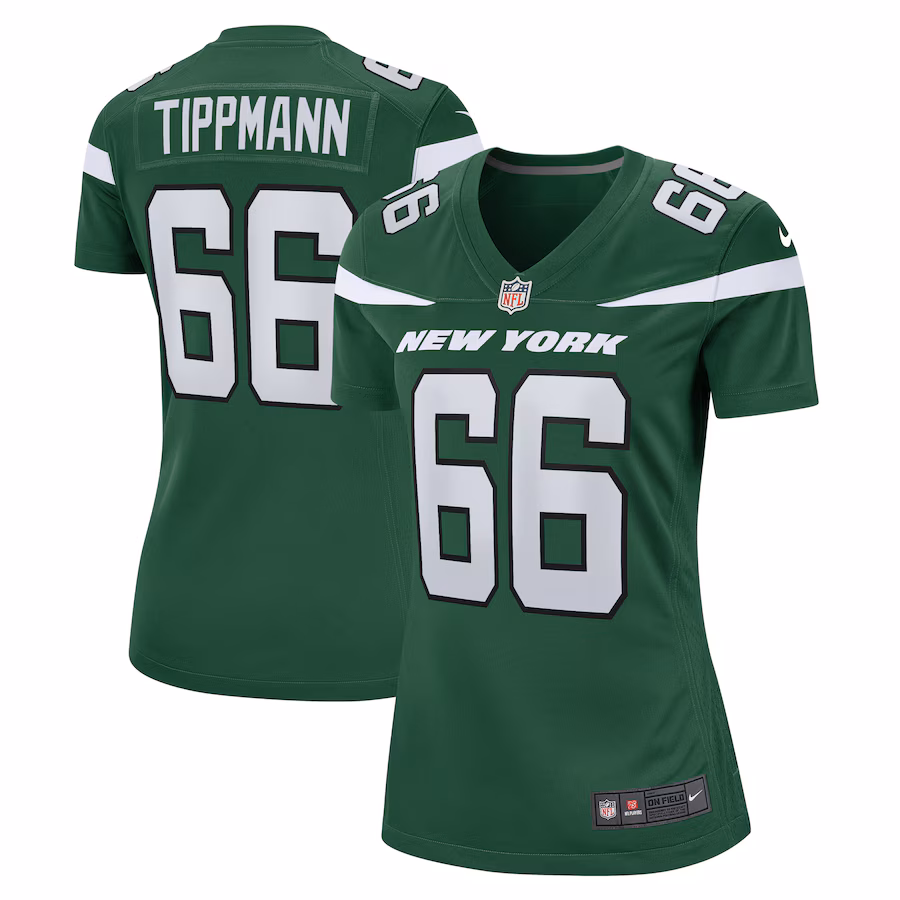 Women's New York Jets Joe Tippmann Nike Gotham Green  Game Jersey - Puhuasuan