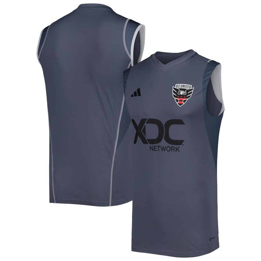 Men's D.C. United adidas Gray 2023 On-Field Sleeveless Training Jersey - Puhuasuan