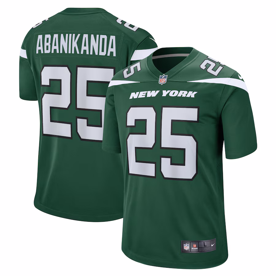 Men's New York Jets Israel Abanikanda Nike Gotham Green  Game Jersey - Puhuasuan