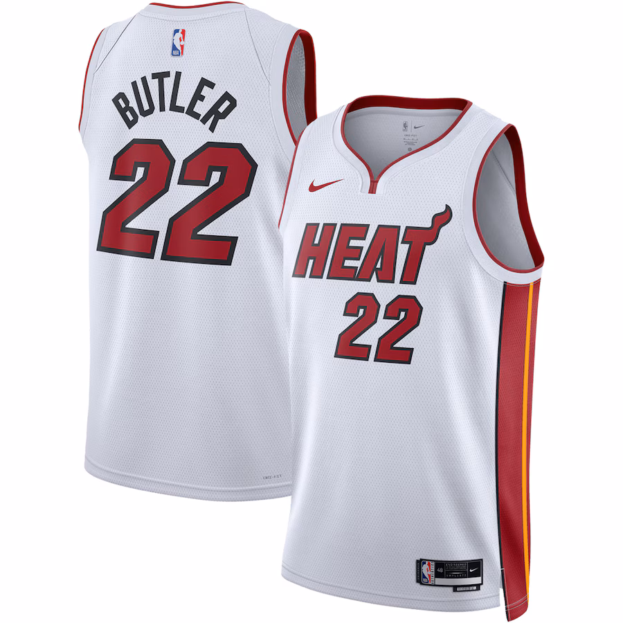Unisex Miami Heat Jimmy Butler Nike White Swingman Jersey - Association Edition - Puhuasuan