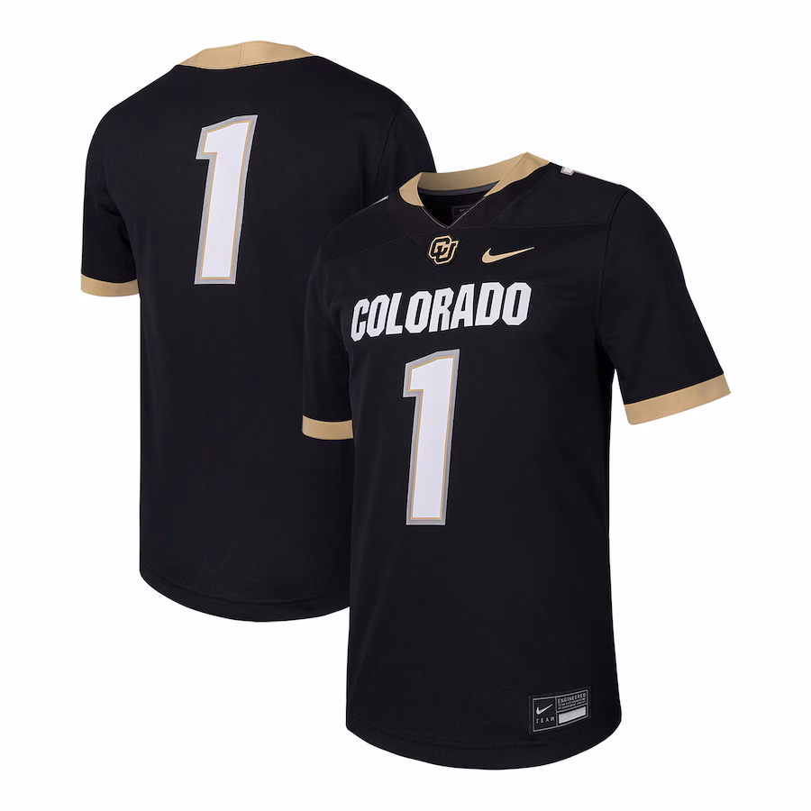 #1 Colorado Buffaloes Nike Untouchable Football Replica Jersey - Black - Puhuasuan