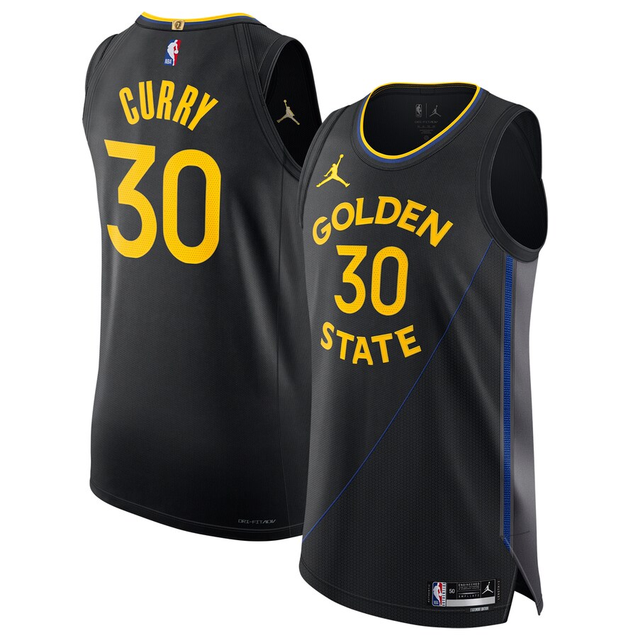 Men's Golden State Warriors Stephen Curry Jordan Brand Black 2024/25 Authentic Jersey - Statement Edition - Puhuasuan