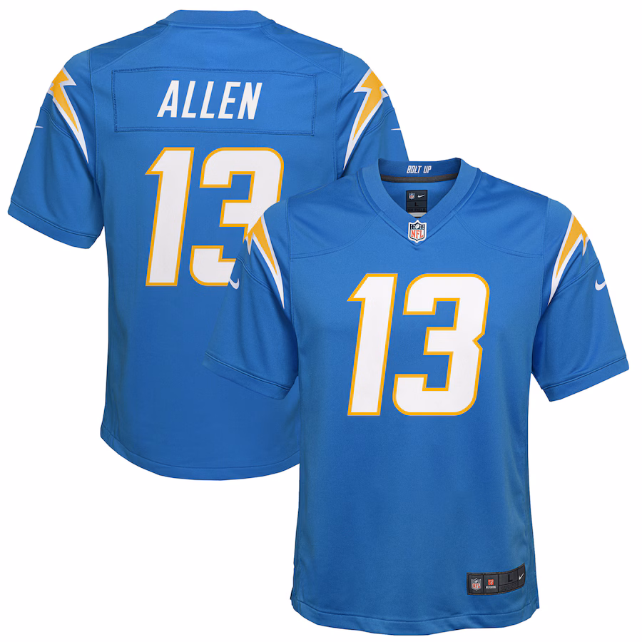Youth Los Angeles Chargers Keenan Allen Nike Powder Blue Game Jersey - Puhuasuan