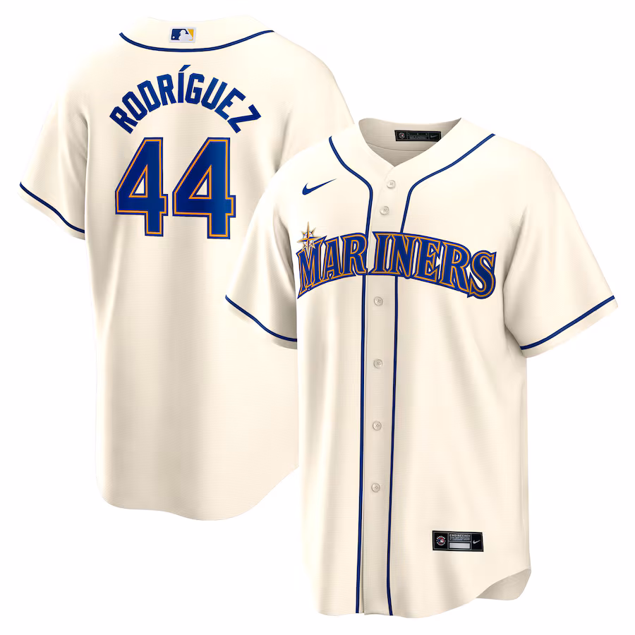 Men's Seattle Mariners Julio Rodriguez Nike Cream Official Replica Player Jersey - Puhuasuan