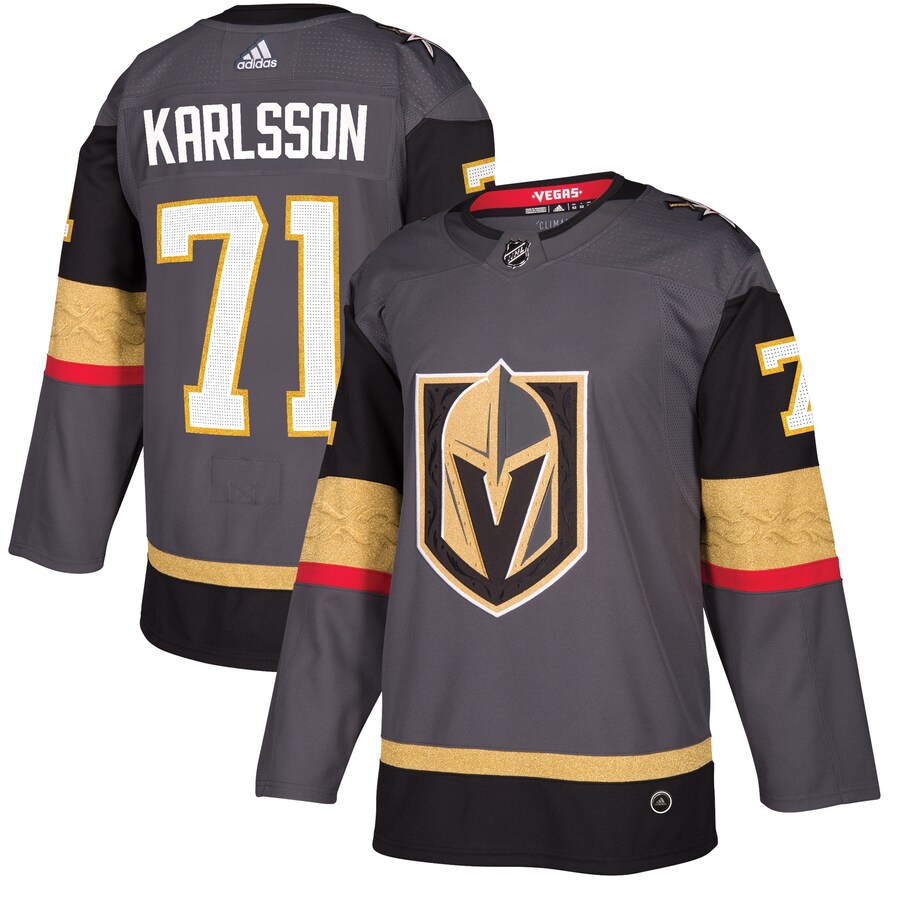 Men's Vegas Golden Knights William Karlsson adidas Gray Alternate Authentic Player Jersey - Puhuasuan