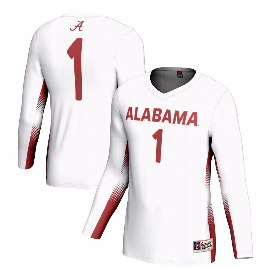 Unisex GameDay Greats #1 White Alabama Crimson Tide Lightweight Volleyball Jersey - Puhuasuan