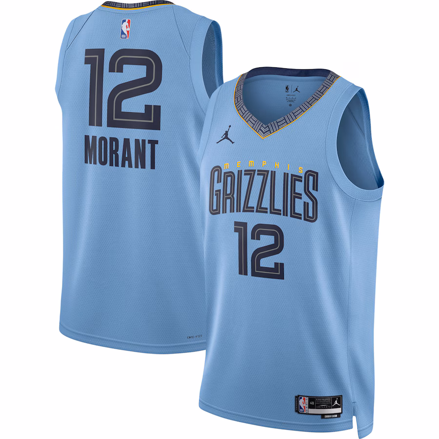 Unisex Memphis Grizzlies Ja Morant Jordan Brand Light Blue Swingman Jersey - Statement Edition - Puhuasuan