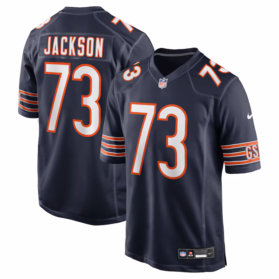 Men's Chicago Bears Jonah Jackson Nike Navy Team Game Jersey - Puhuasuan