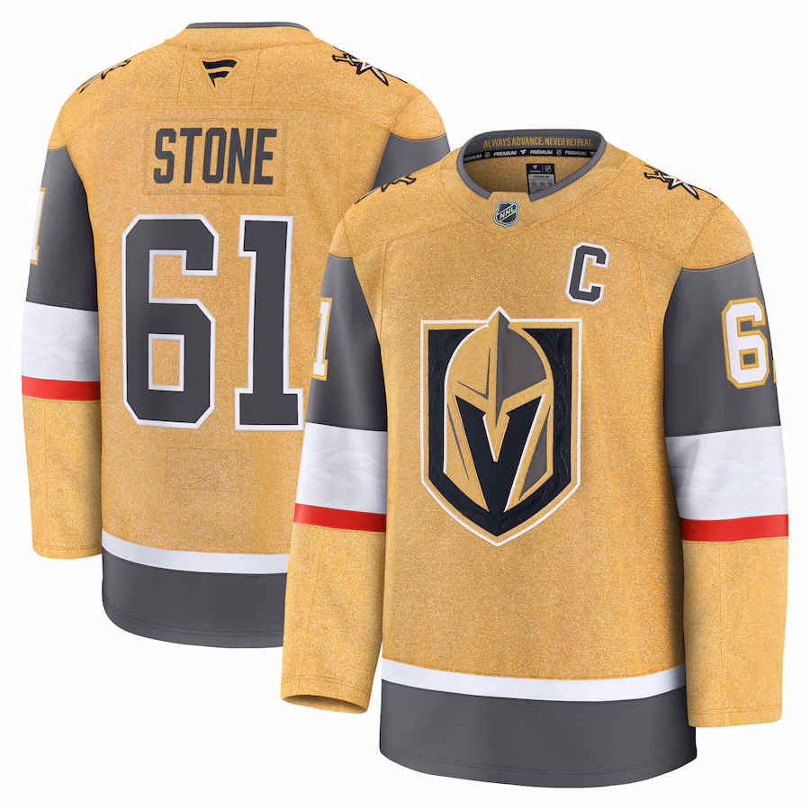 Men's Vegas Golden Knights Mark Stone Fanatics Gold Home Premium Jersey - Puhuasuan