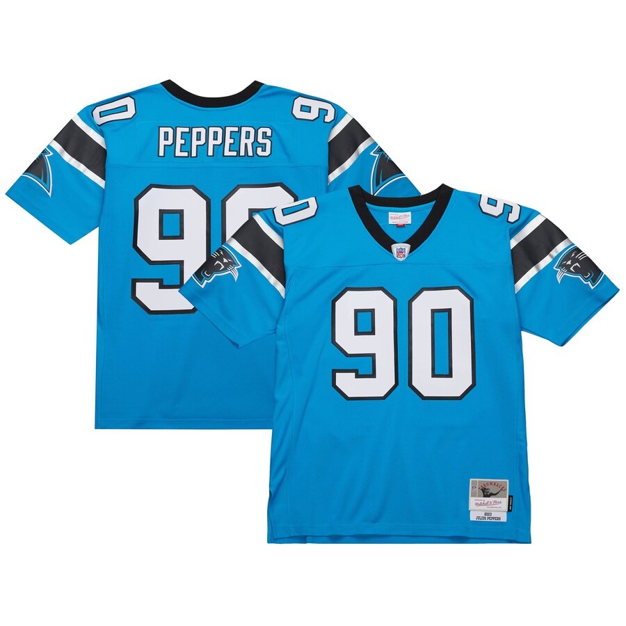 Men's Carolina Panthers Julius Peppers Mitchell & Ness Blue  Legacy Replica Jersey - Puhuasuan